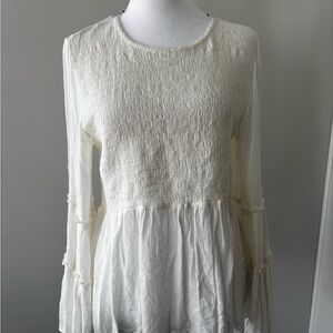 American Eagle Outfitters Off-White Textured Top